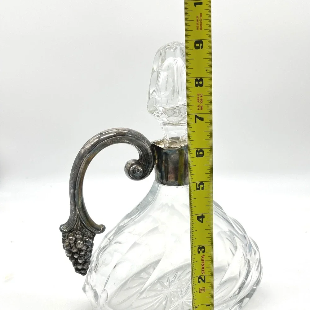 Antique Spritzer & Fuhrmann Sterling Silver‎ & Crystal Decanter Germany